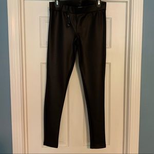 Black faux leather leggings.